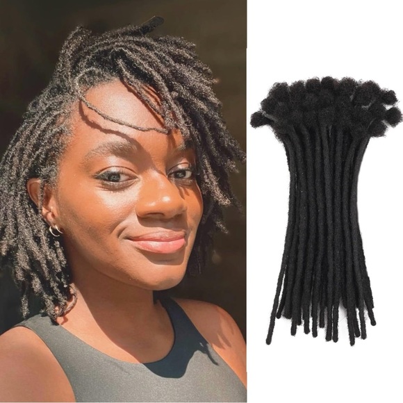 HUMAN HAIR Loc Extension 0.4cm Width 8inch 40 Strands 100% Handmade Dreadlocks - Picture 2 of 13
